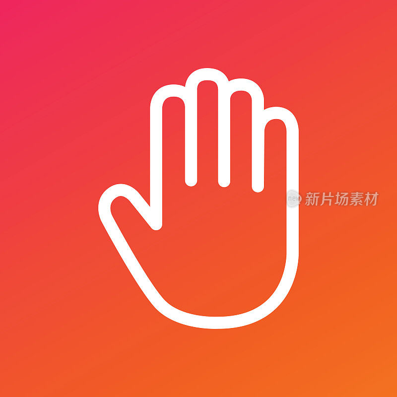 Hand palm Icon Gradient Background